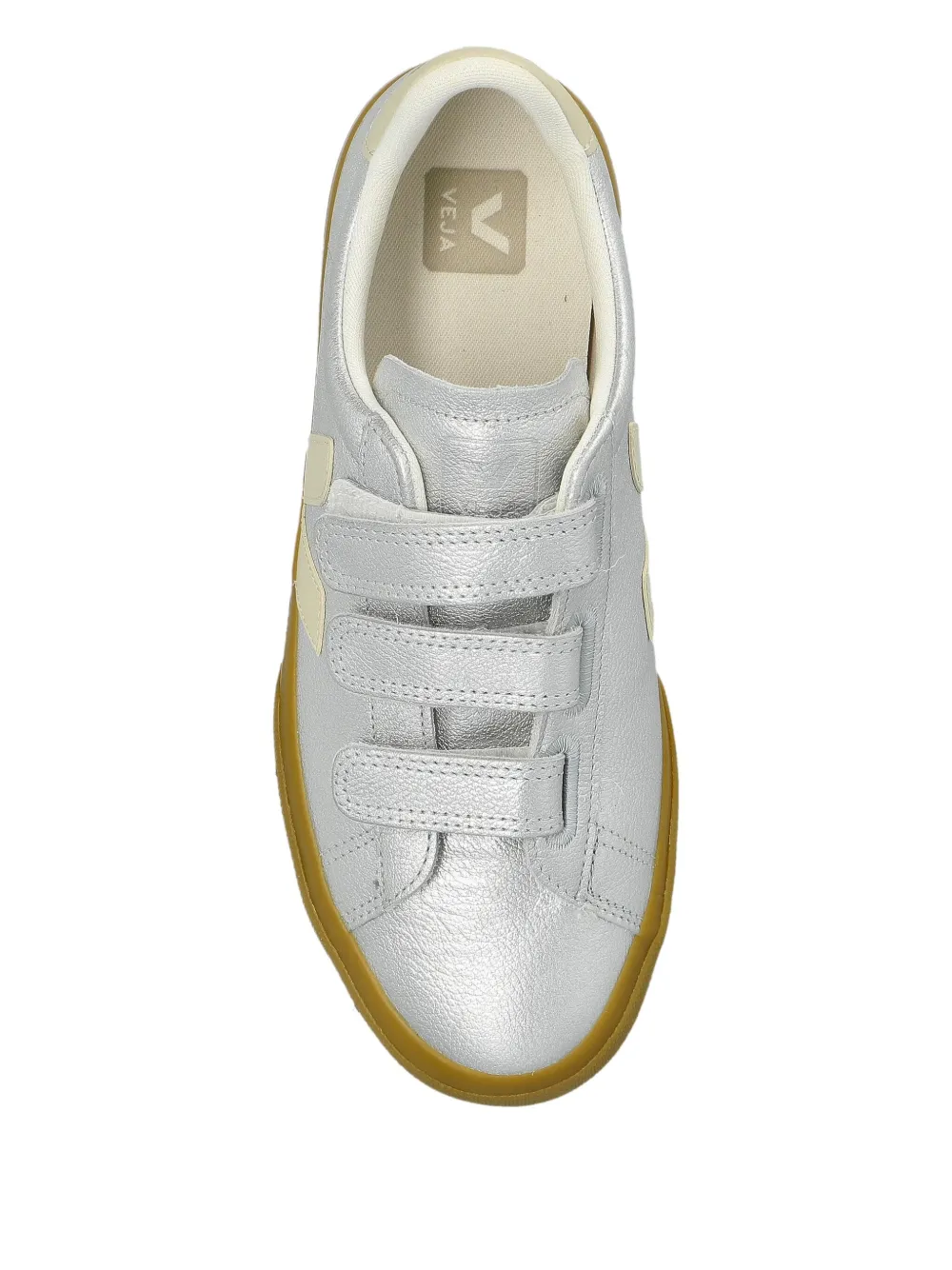 VEJA leather strap-fastening sneakers Silver