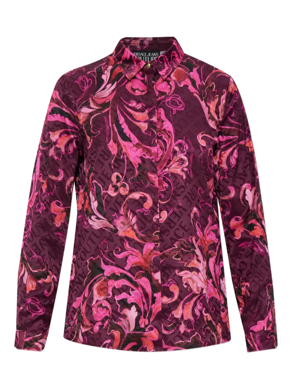 Versace Jeans Couture baroque-print long-sleeve shirt | Pink | Image 1