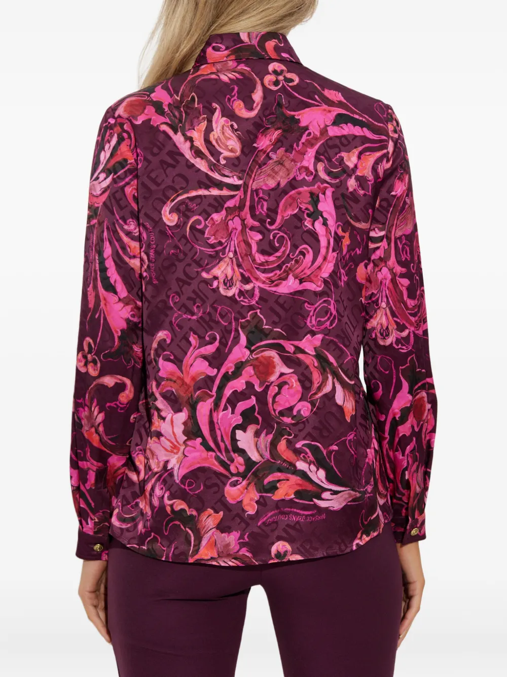 Versace Jeans Couture Blouse met barokprint Roze