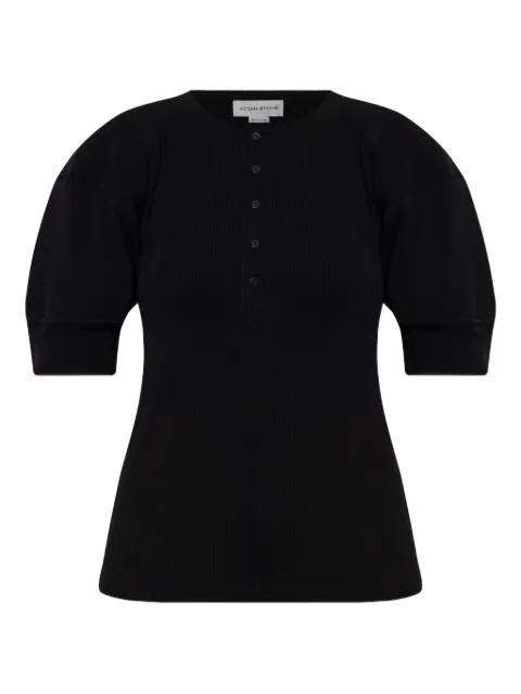 Victoria Beckham top de canalé con mangas farol