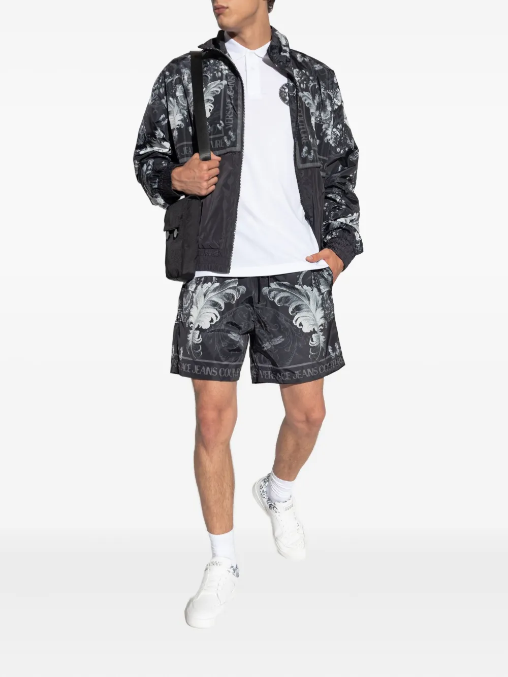 Versace Jeans Couture baroque-print drawstring shorts | Black | Image 1