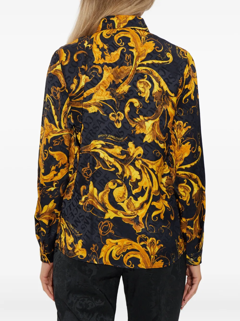 Versace Jeans Couture Baroque-print Shirt In Black