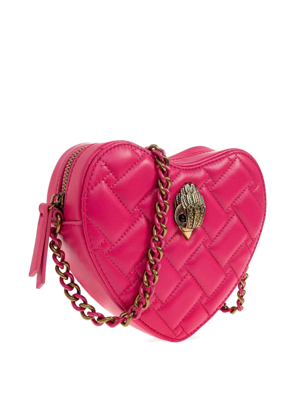 Kurt Geiger Kensington Heart Quilted Cross Body Bag In Pink