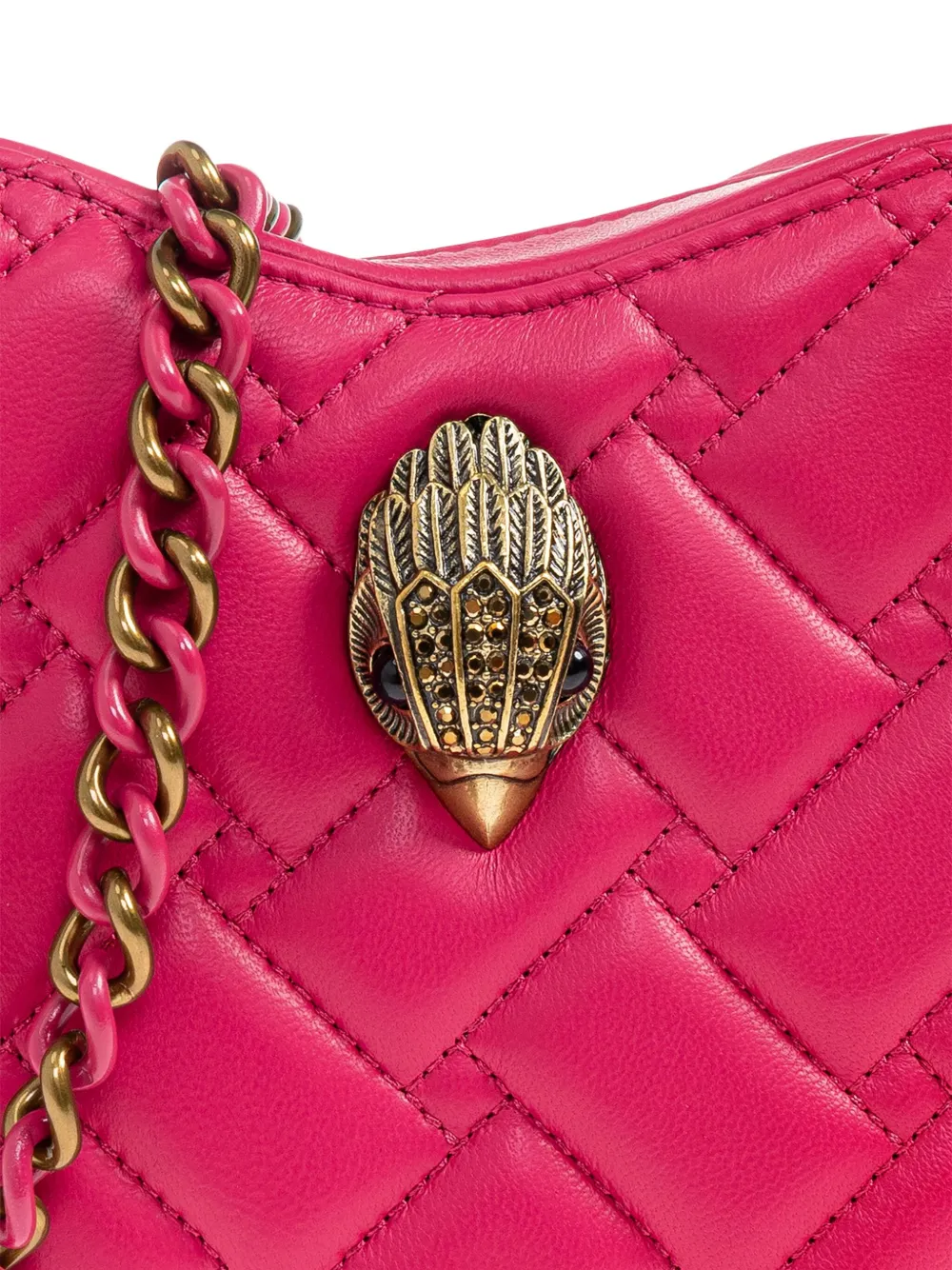 Kurt Geiger Kensington Heart Quilted Cross Body Bag In Pink