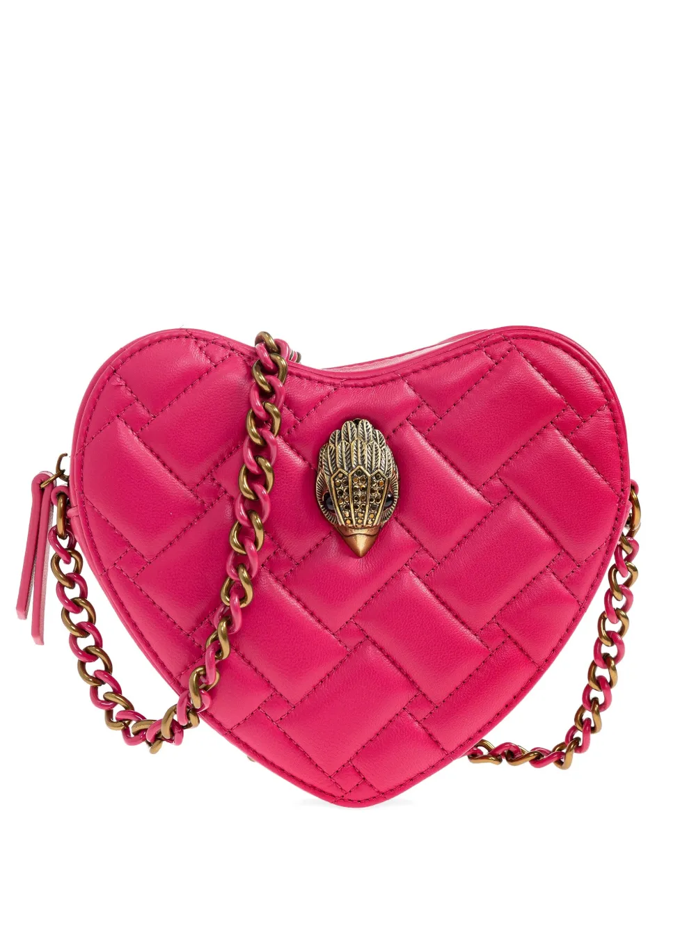 Kurt Geiger London شنطة كروس 'كينسينغتون هارت' مبكنة | وردي | Image 1