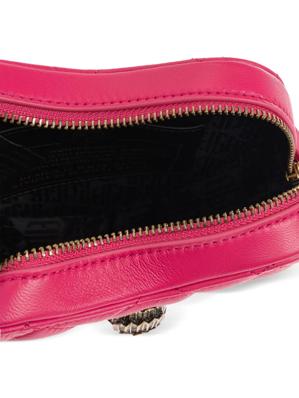 Kurt Geiger Kensington Heart Quilted Cross Body Bag In Pink