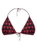 Moschino heart-print triangle bikini top - Black
