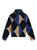Versace Jeans Couture argyle-pattern hooded jacket - Black