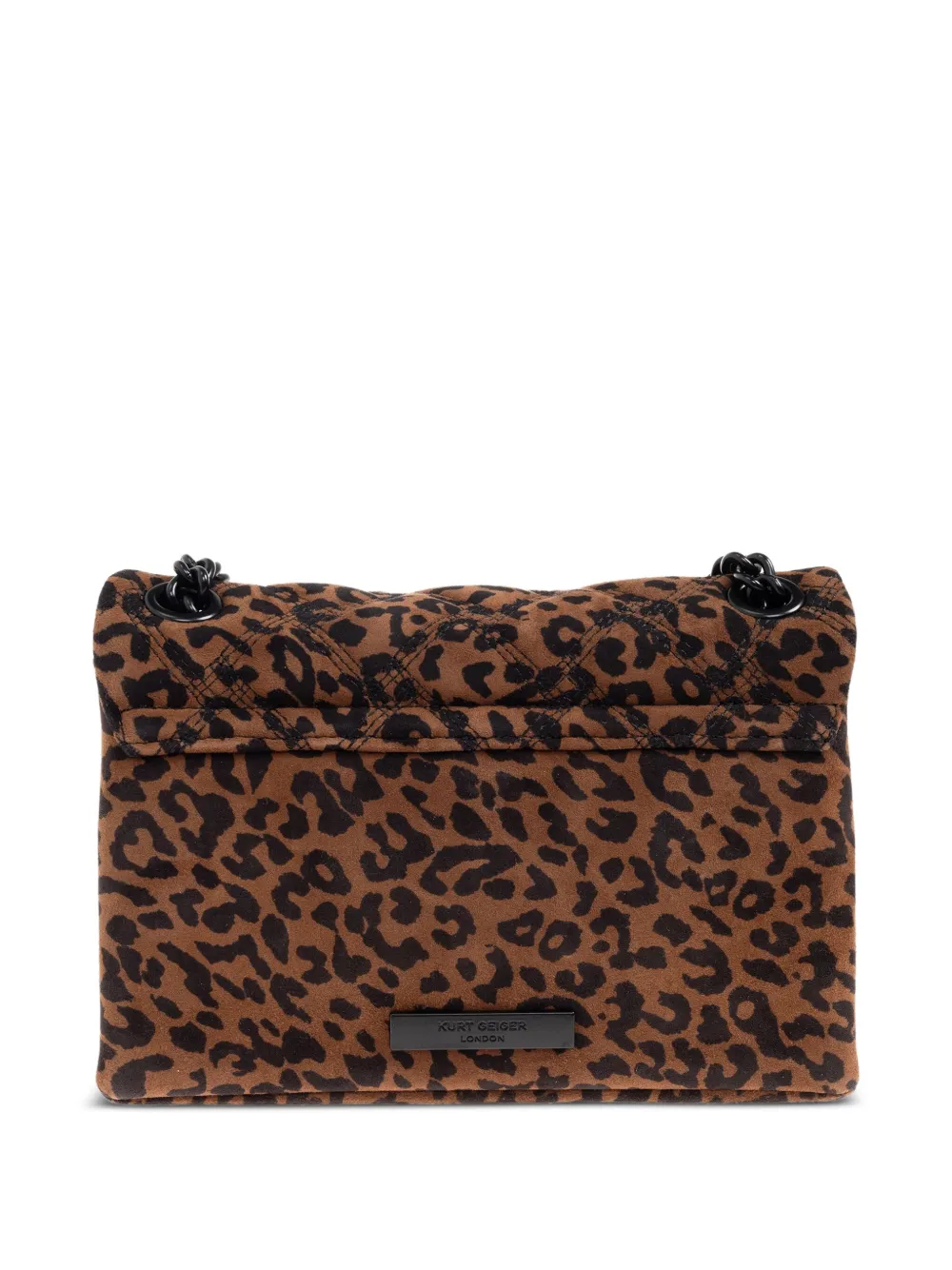 Kurt Geiger Womens Dk.brn Com Mini Kensington Kurt Leopard Suede Cross-body Bag In Brown
