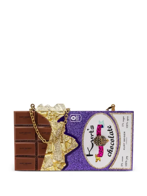 Kurt Geiger London Chocolate Bar clutch met glitter