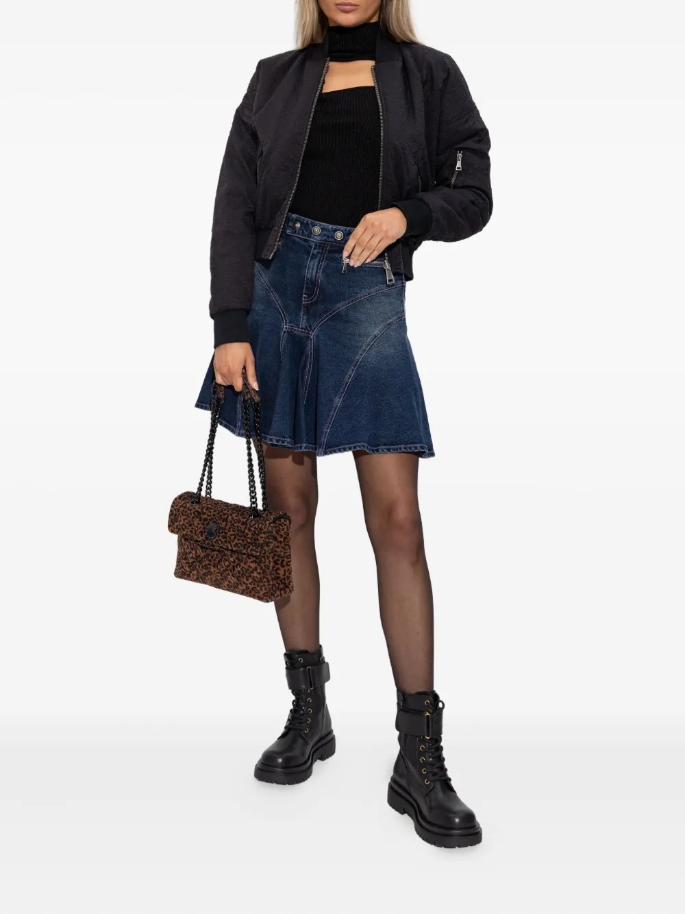Versace Jeans Couture Zip-front Bomber Jacket In Black