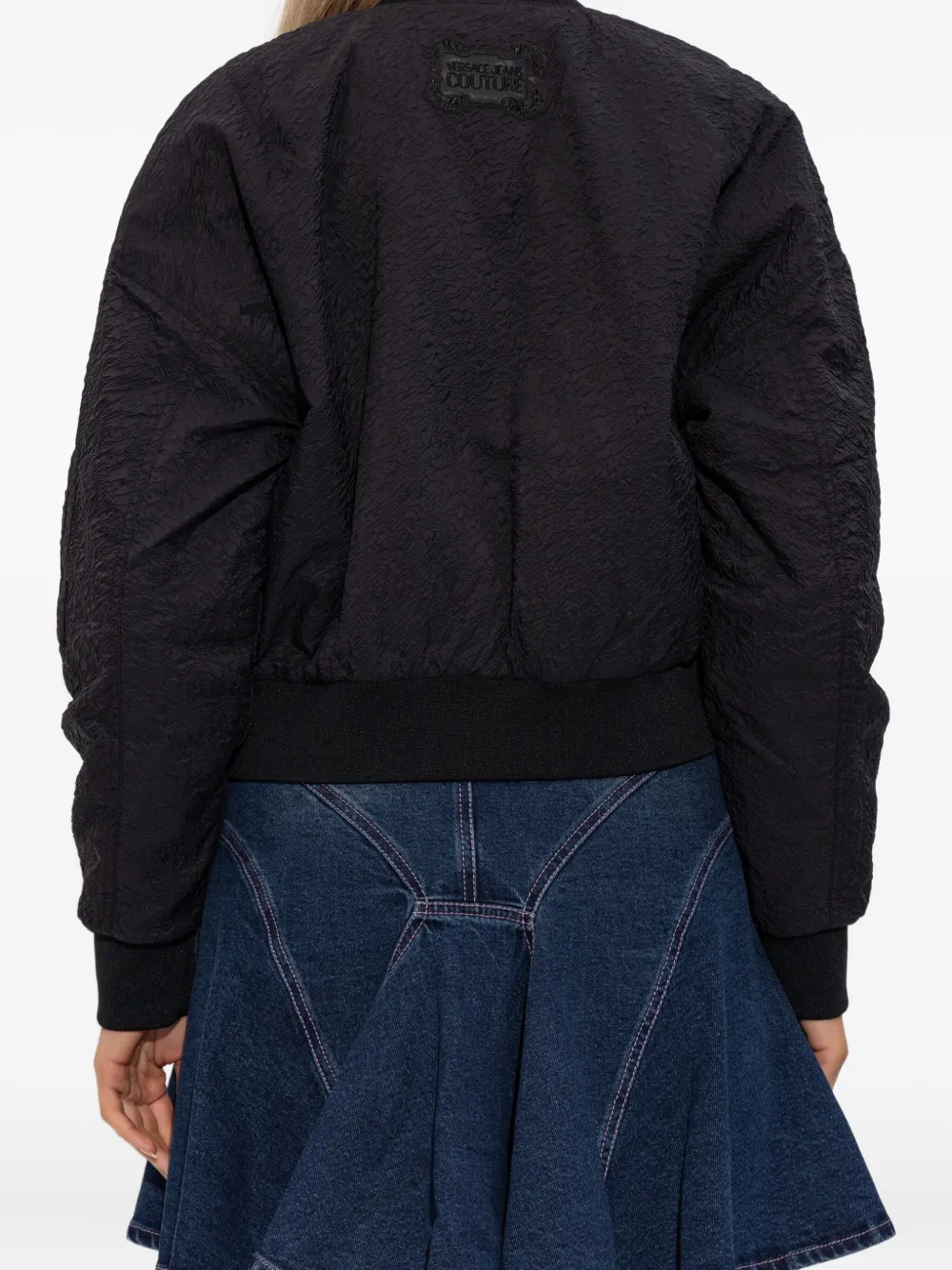 Versace Jeans Couture Zip-front Bomber Jacket In Black