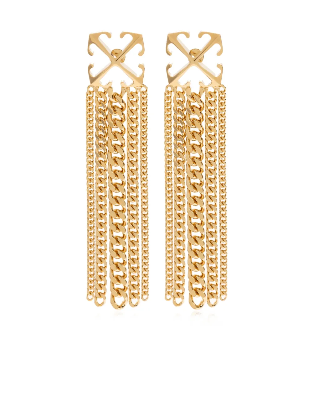 Off-white Arrows-motif Drop Earrings In Gold