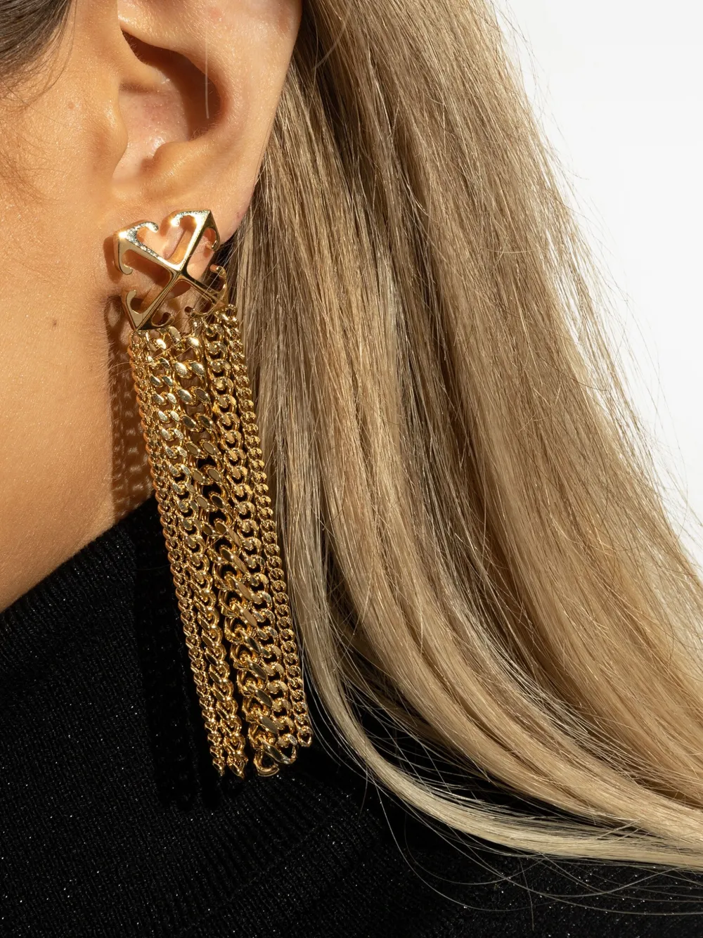 Off-White Oorbellen met pijlpatroon - Goud