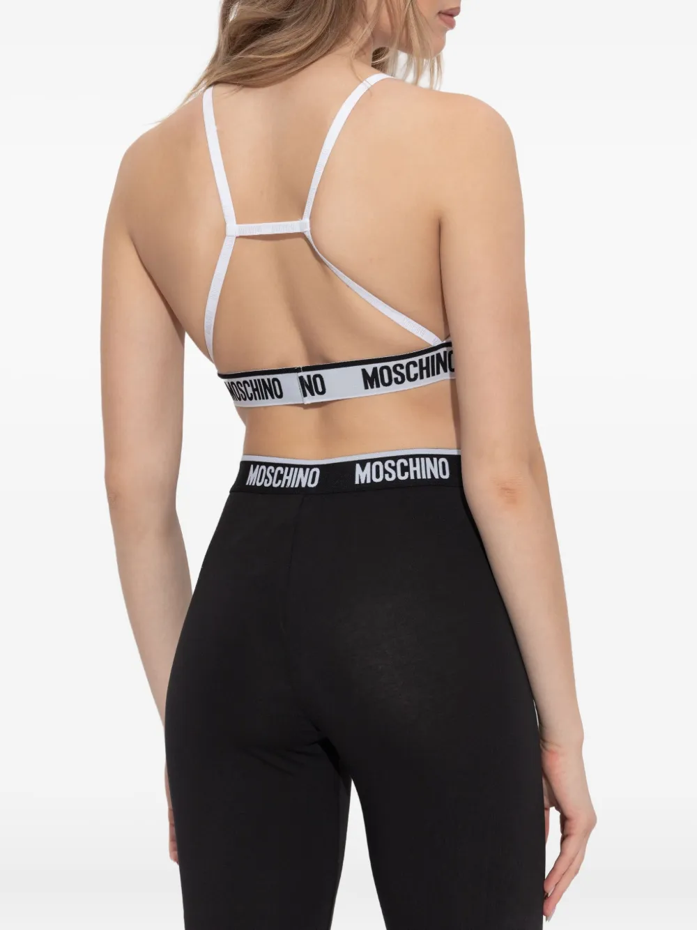 Moschino Top met logoband en uitgesneden details Wit