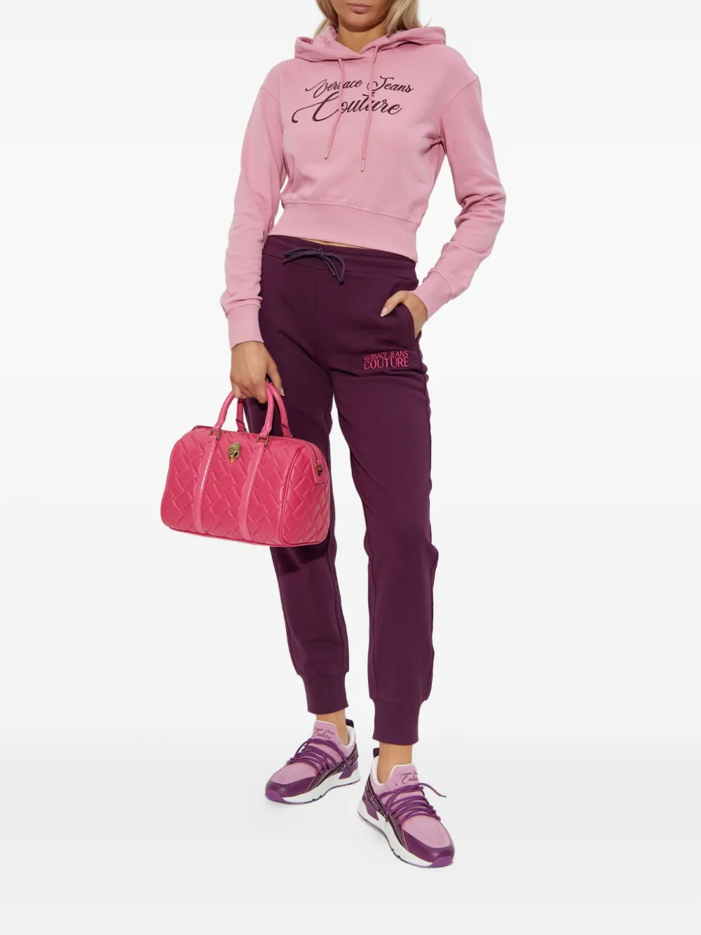 Versace Jeans Couture embellished hoodie - Roze