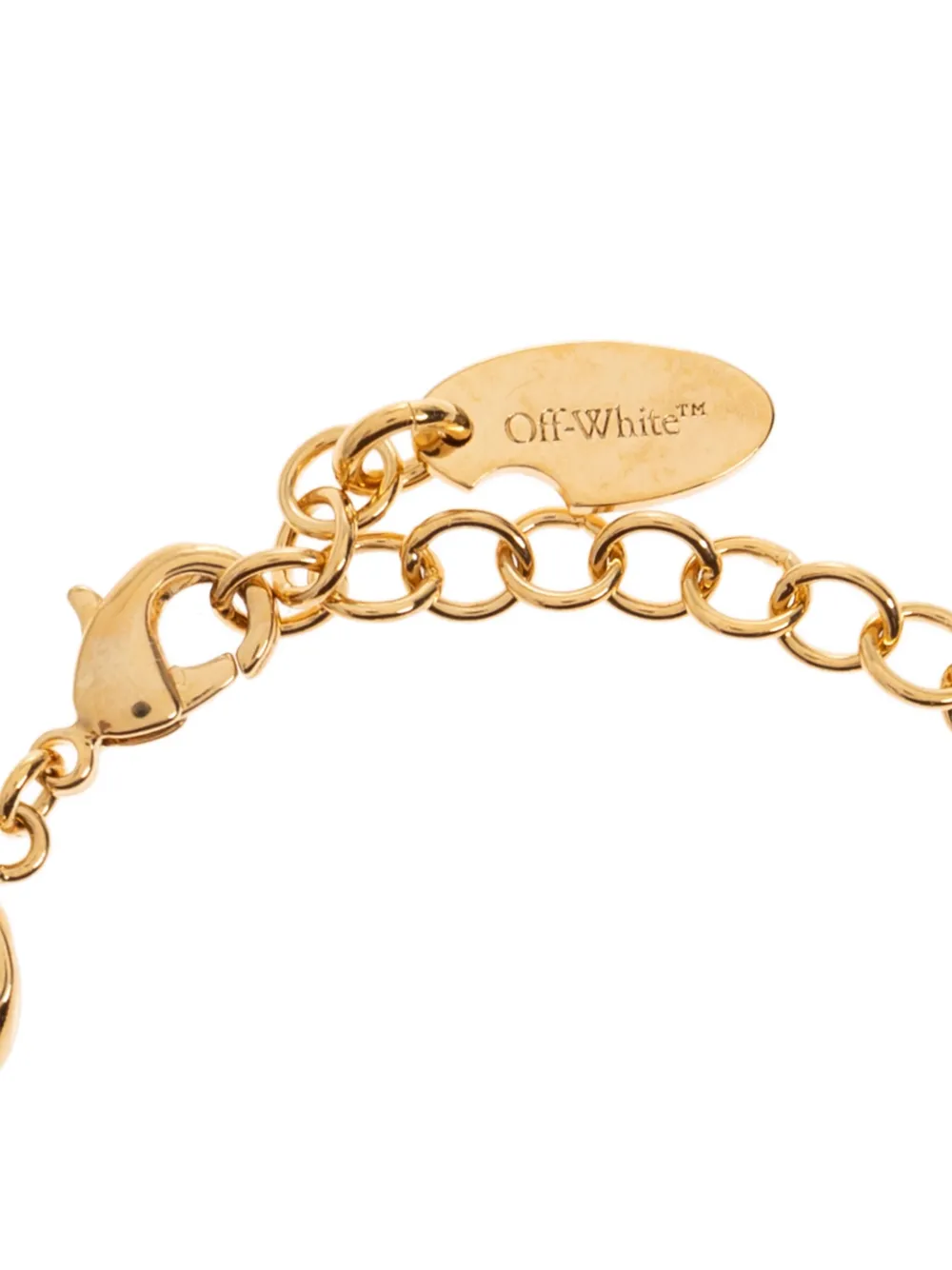 Off-white Arrows Curb-chain Bracelet In Gold