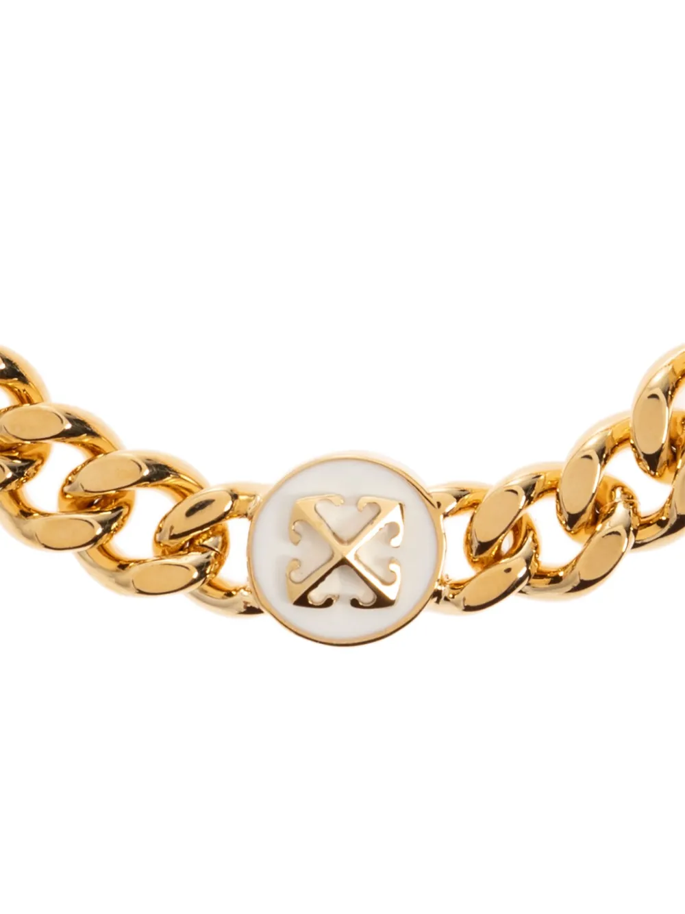 Off-white Arrows Curb-chain Bracelet In Gold