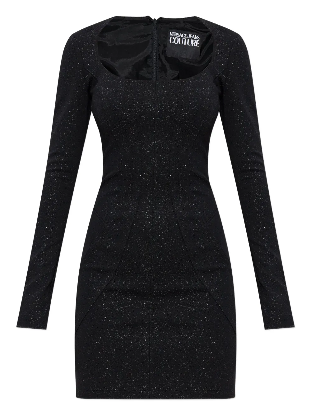 Versace Jeans Couture Square-neck Mini Dress In Black
