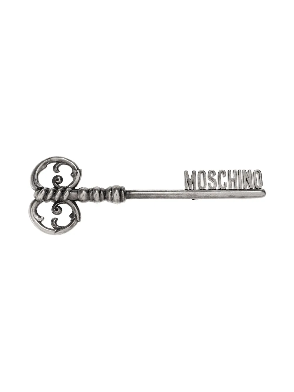 Moschino Ornate-key Brooch In Metallic
