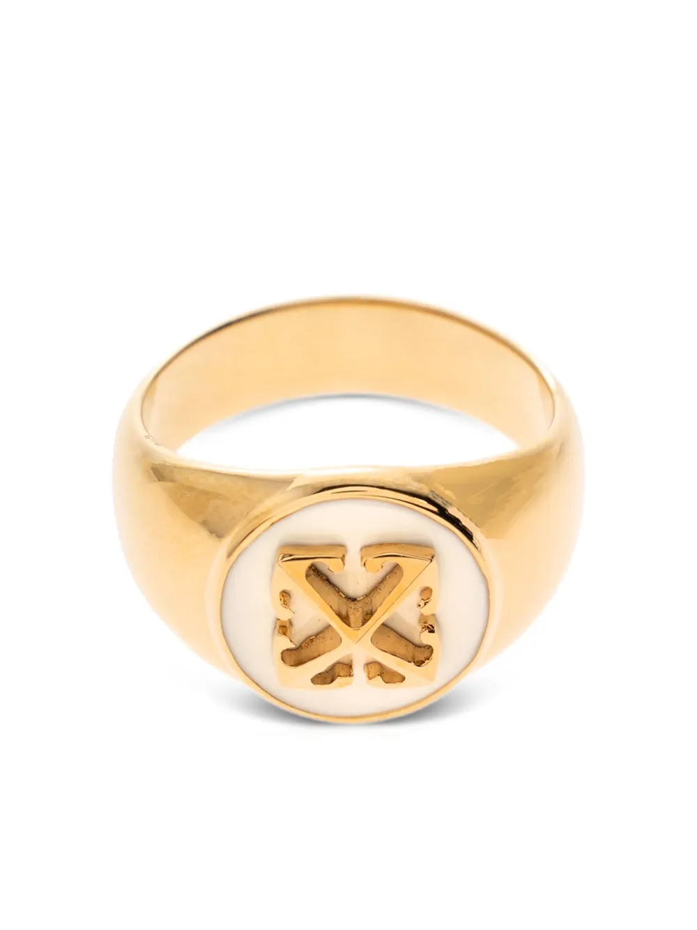 Off-White logo-embellishment ring - Oro