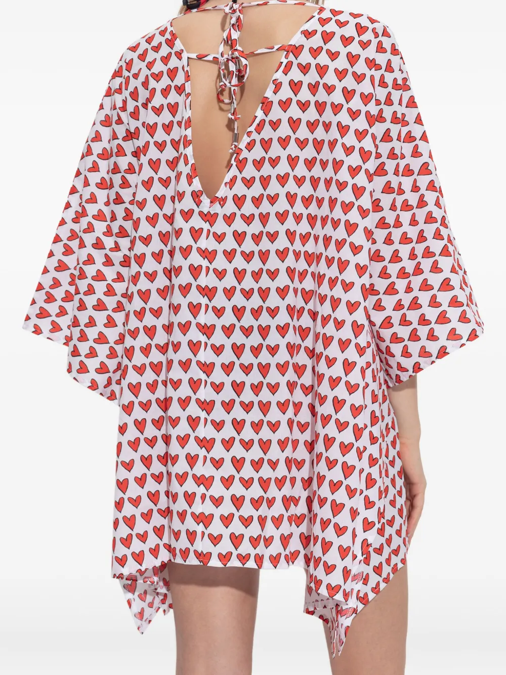 Moschino Heart-print Beach Dress In Multi