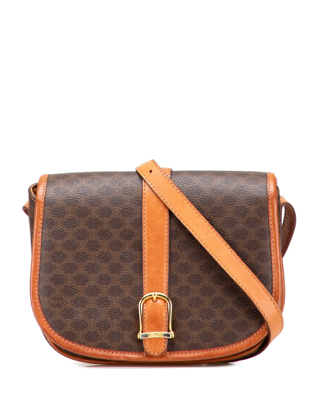 Céline Pre-Owned 1991 マカダム コーテッドキャンバス ショルダーバッグ - ブラウン Céline Pre-Owned 1991 マカダム コーテッドキャンバス ショルダーバッグ - ブラウン