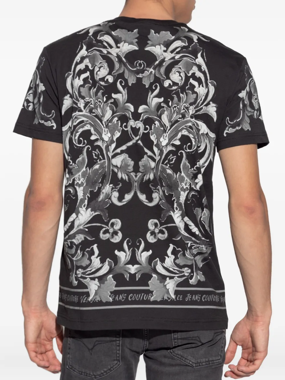 Versace Jeans Couture T-shirt met barokprint Zwart