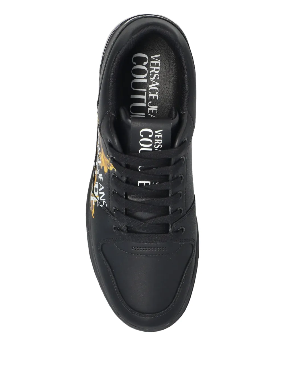 Versace Jeans Couture Logo-print Sneakers In Black