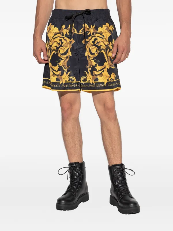 【美品】VERSACE JEAN COUTURE バロック柄ショートパンツ Versace Jeans Couture バロック ショートパンツ | ブラック