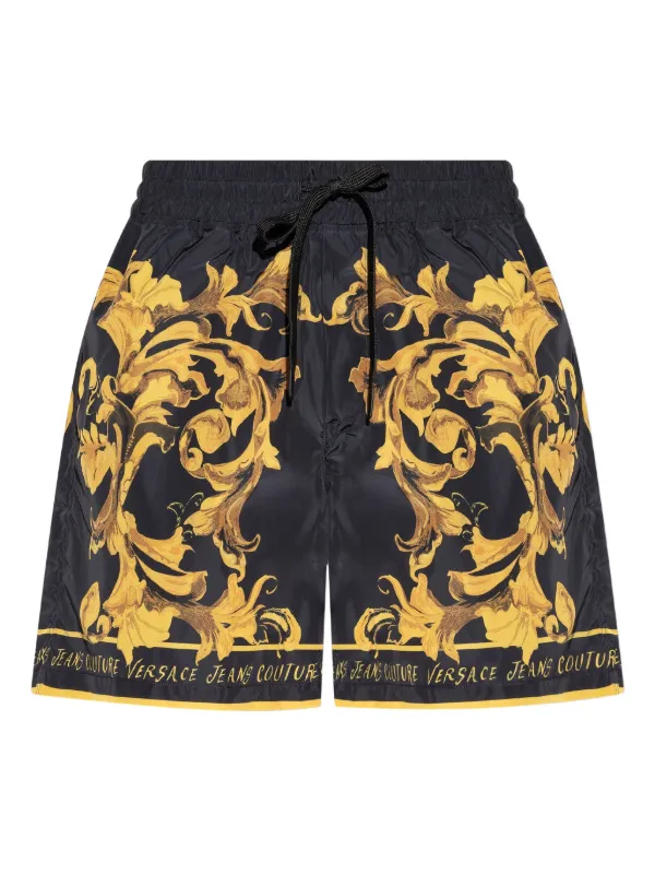 【美品】VERSACE JEAN COUTURE バロック柄ショートパンツ Versace Jeans Couture バロック ショートパンツ | ブラック