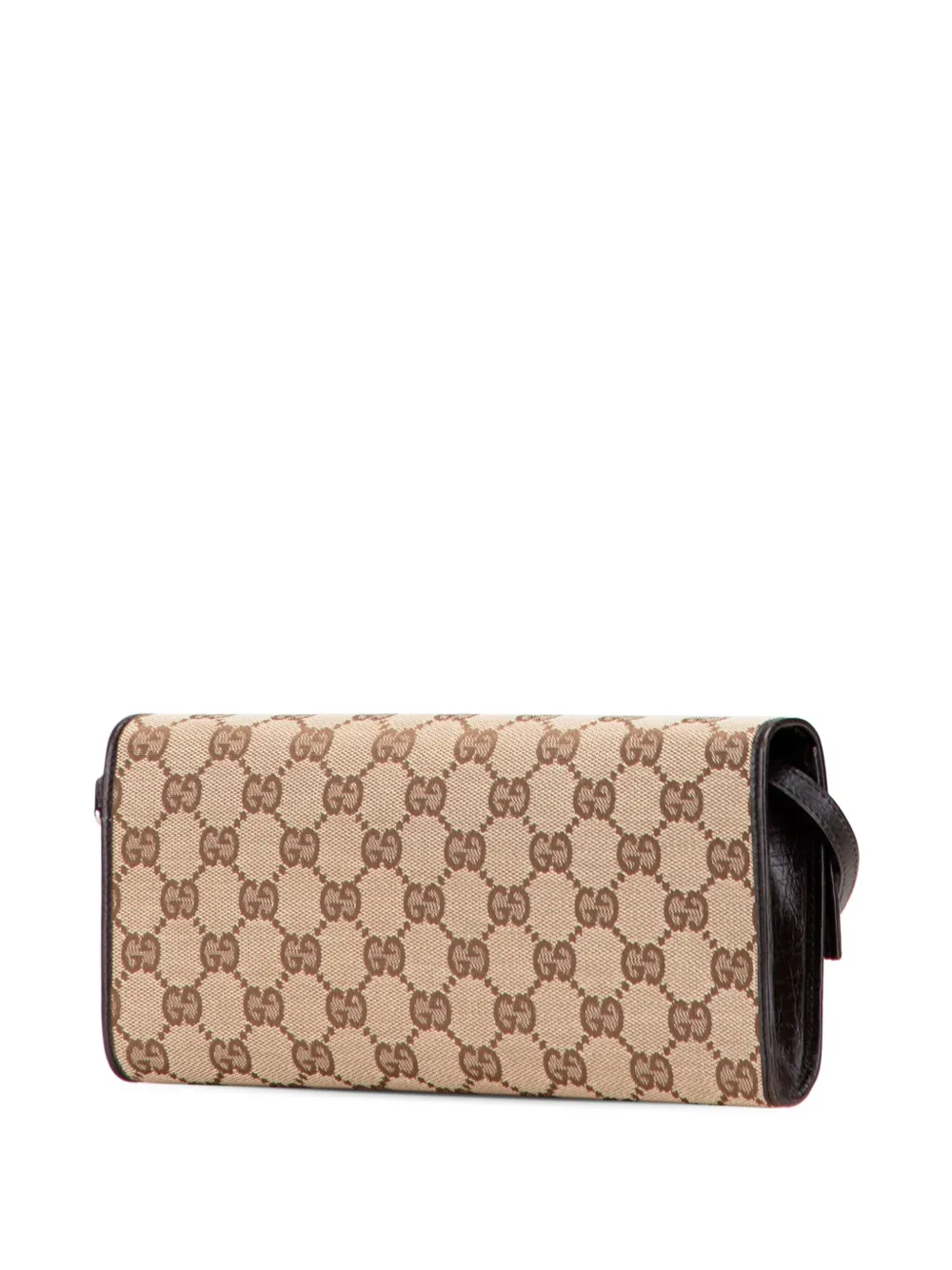 Pre-owned Gucci 2000-2015 Gg Canvas Bamboo Bar Crossbody Bag In Brown