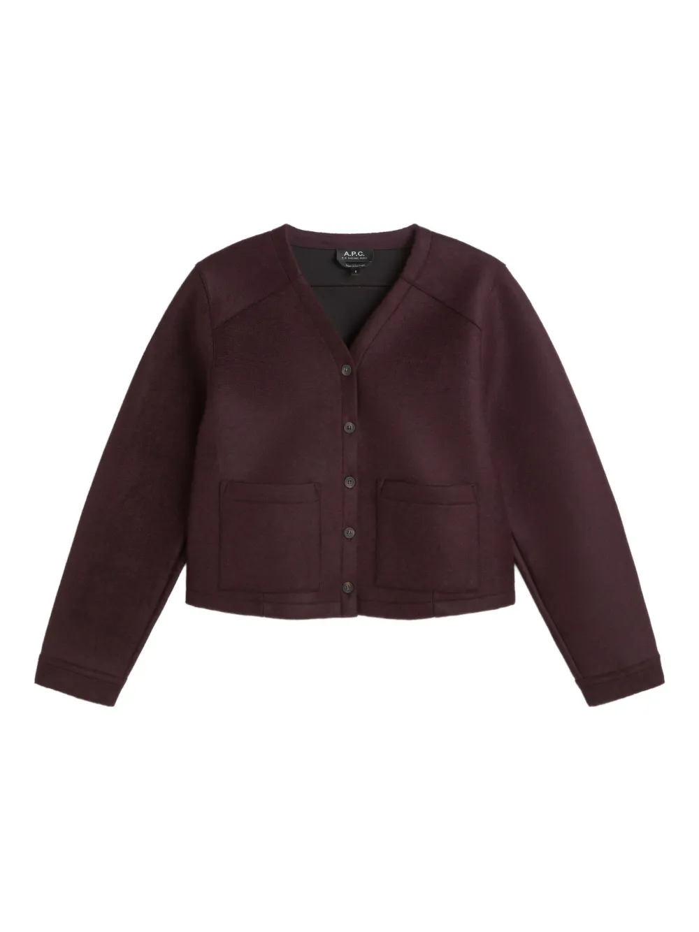 A.P.C. パッチポケット ロングカーディガン - レッド A.P.C. パッチポケット ロングカーディガン - レッド