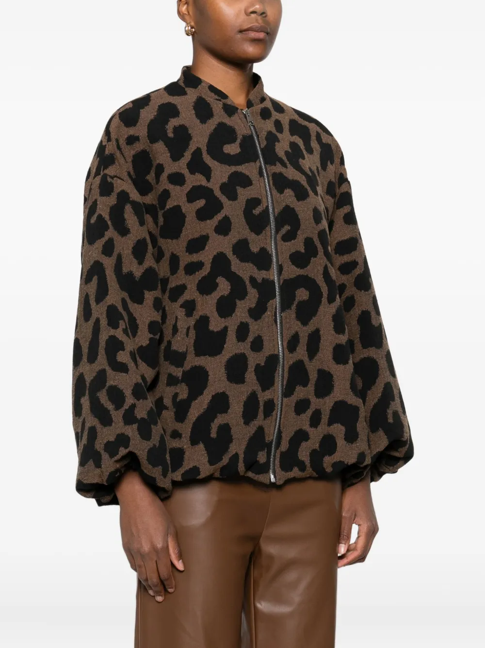 Imperial Leopard-print Jacket In Brown