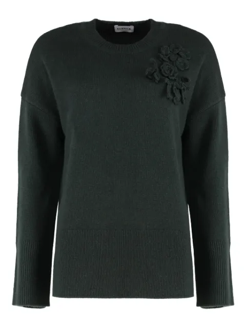 P.A.R.O.S.H. flower-embellished ribbed sweater