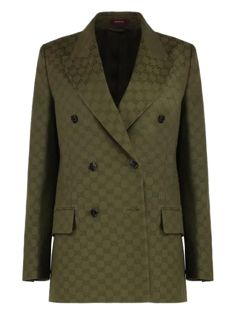 Gucci GG-pattern padded-shoulder blazer