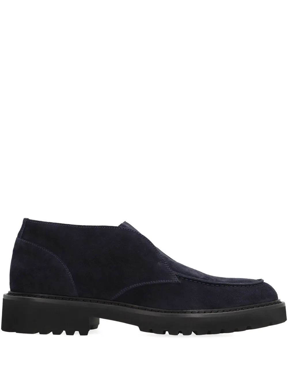 Doucal's round-toe leather boots - ブルー Doucal's round-toe leather boots - ブルー