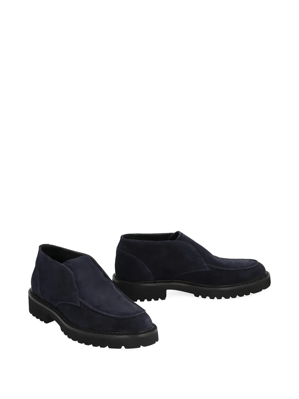 Doucal's round-toe leather boots Blue