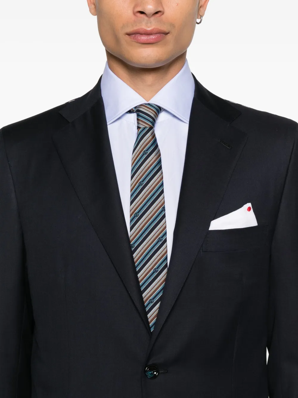 Kiton Pak met enkele rij knopen Blauw