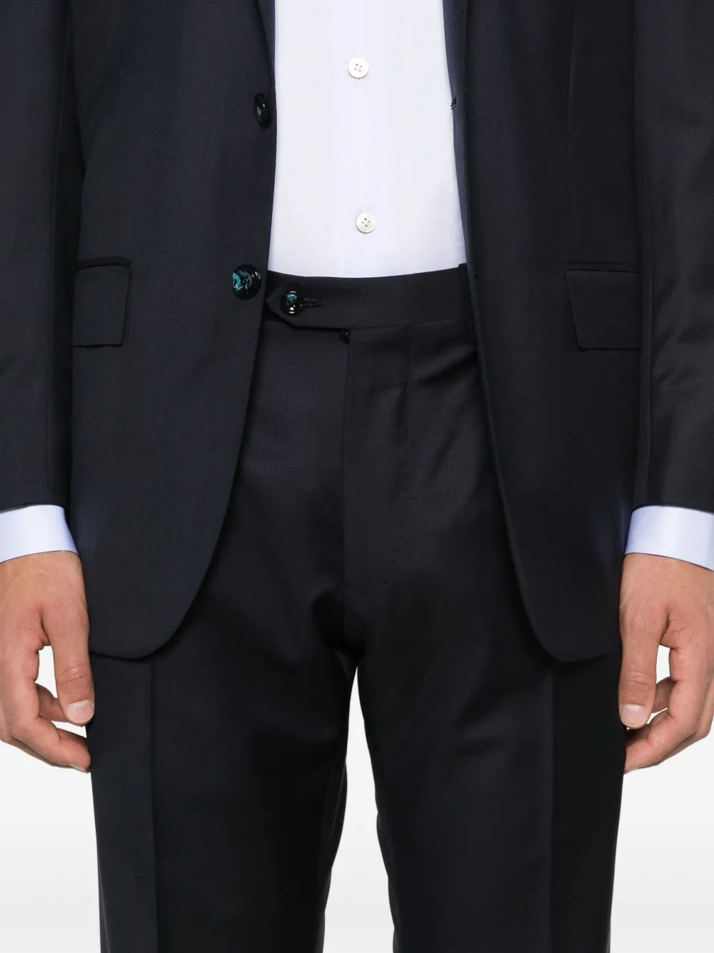 Kiton Pak met enkele rij knopen Blauw