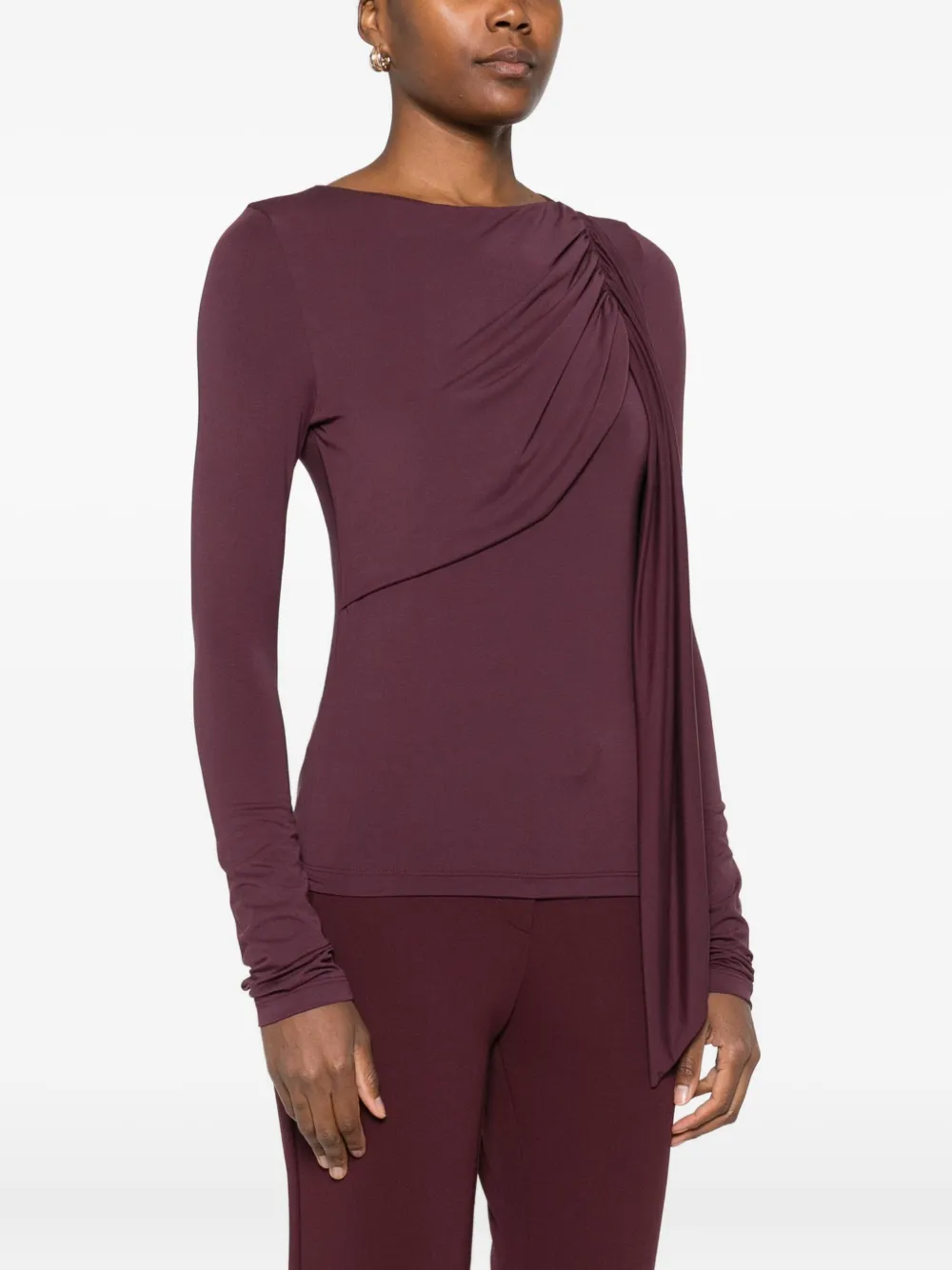 Draped Long-Sleeve Top