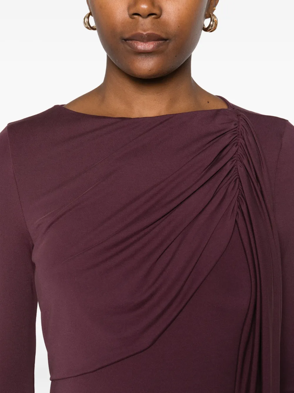 Draped Long-Sleeve Top