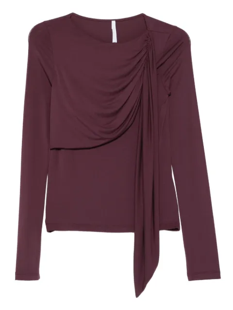 IMPERIAL draped long-sleeve top