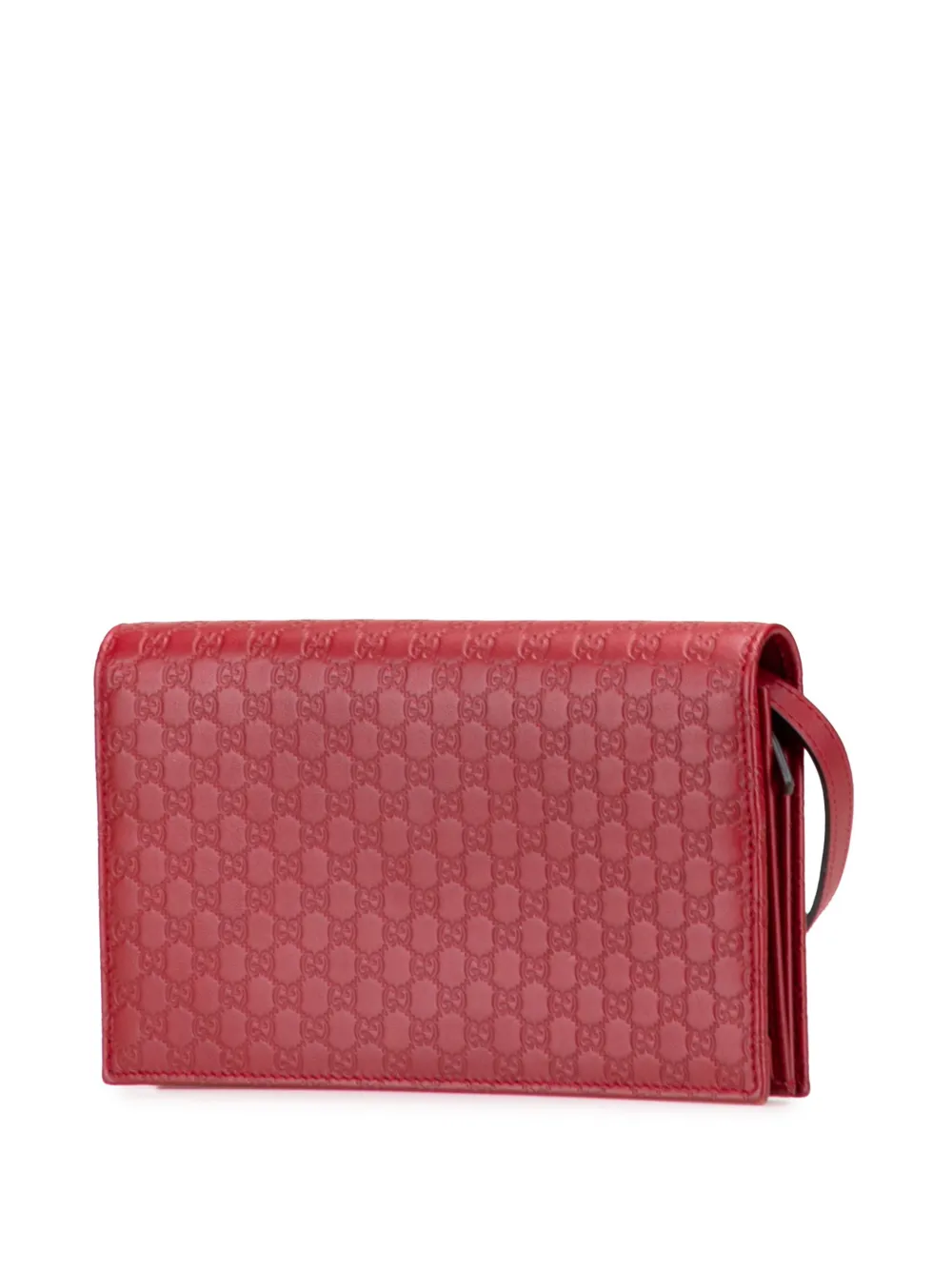 Pre-owned Gucci 2000-2015 Microssima Wallet On Strap Crossbody Bag In Red