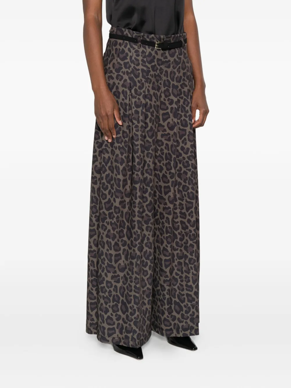 Imperial Pleated Leopard-print Trousers In Gold