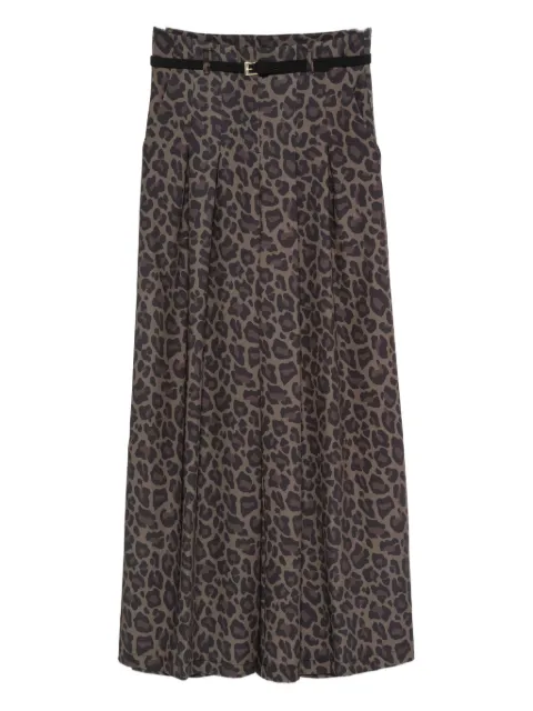 IMPERIAL pleated leopard-print trousers