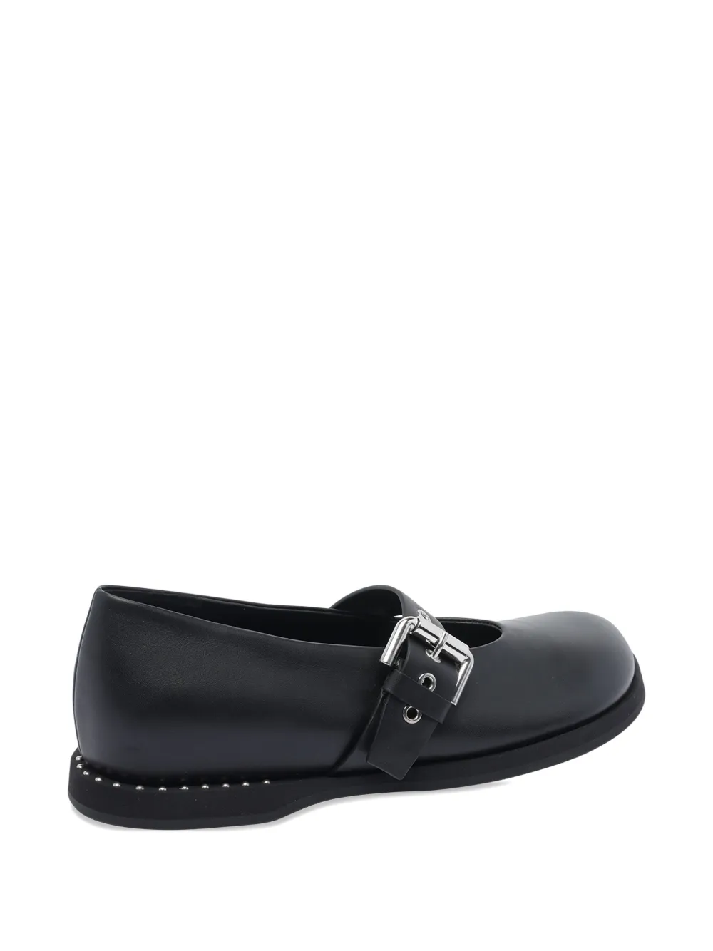 Premiata Buckle-detail Round-toe Ballet Flats In Black