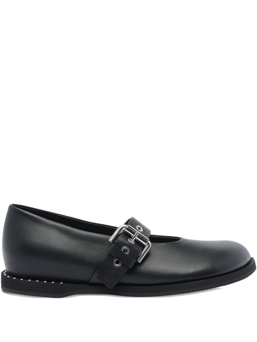 Premiata Buckle-detail Round-toe Ballet Flats In Black