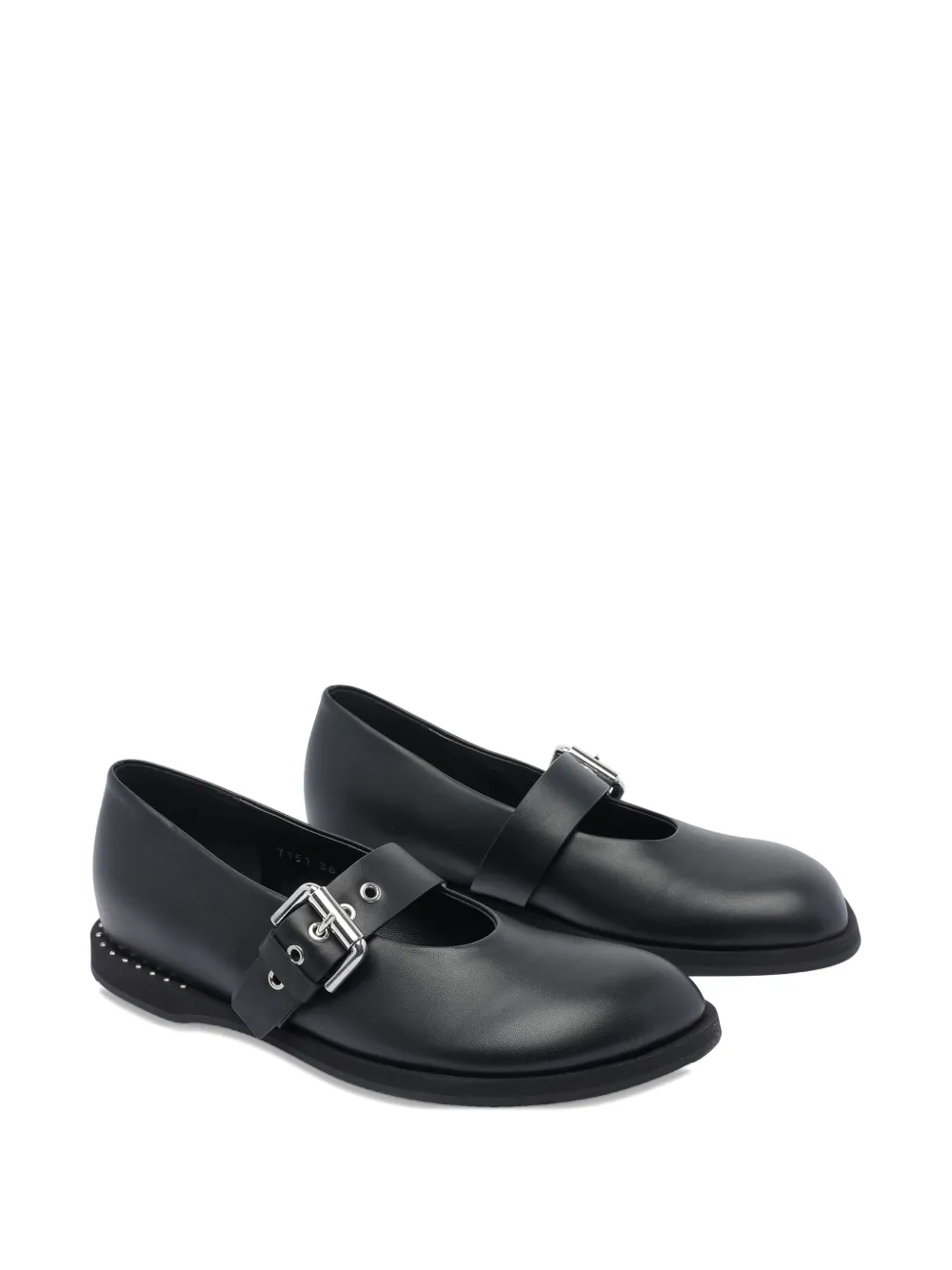Premiata buckle-detail round-toe ballet flats - Zwart
