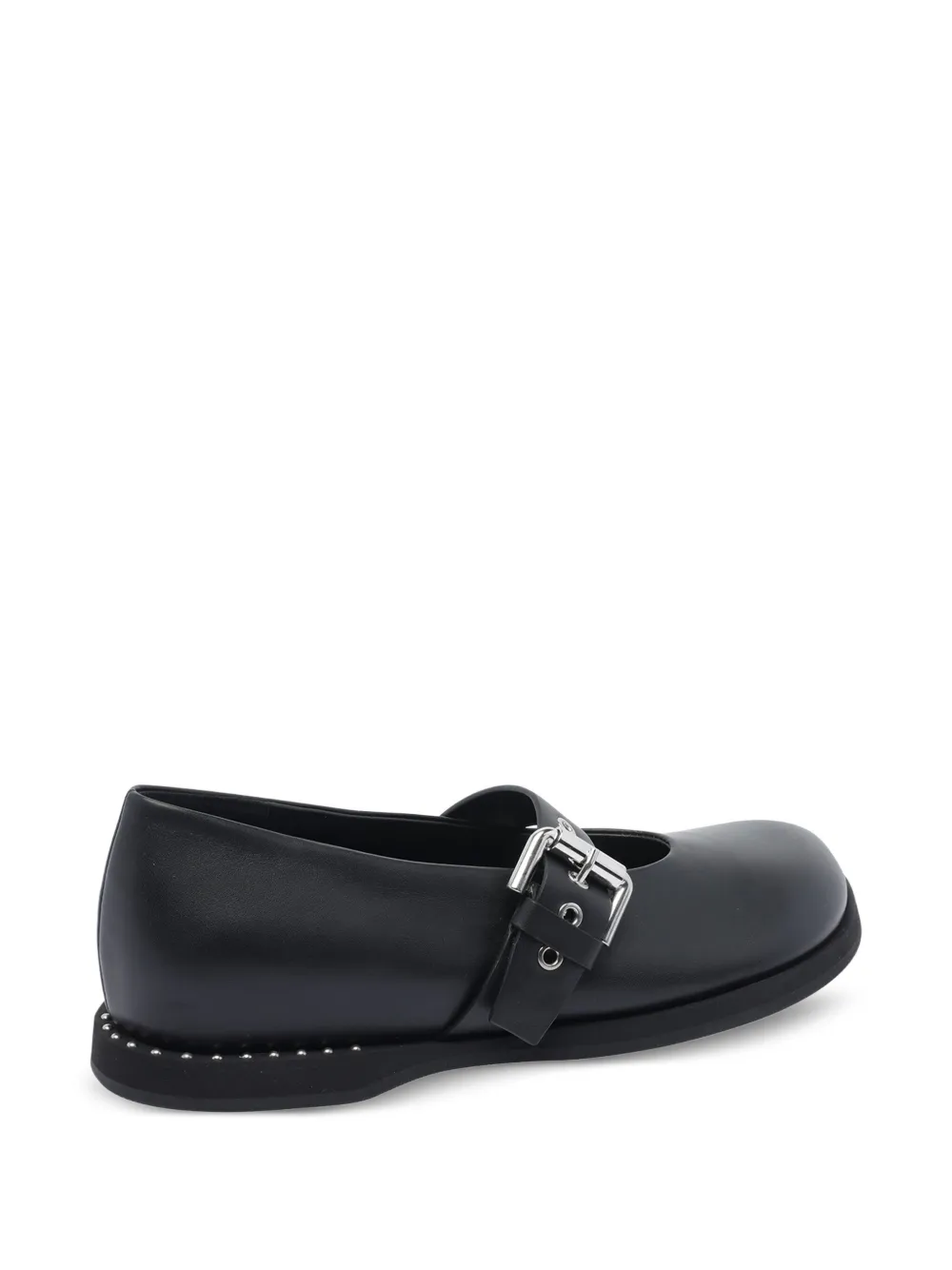 Premiata Ballerina's met ronde neus en gespdetail Zwart